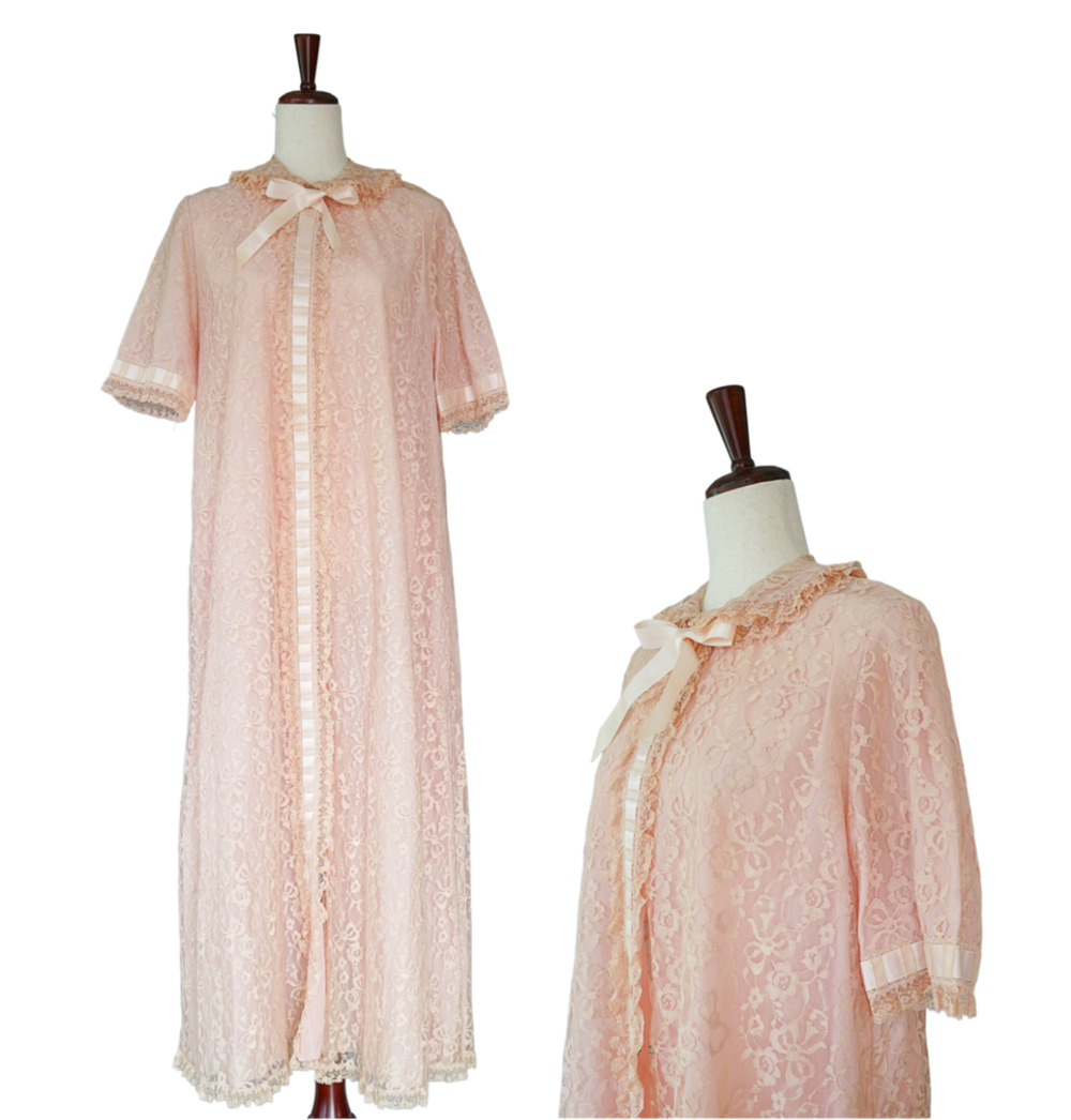 VTG Odette Barsa Lace Lingerie Robe Bridal Nightgown Fairy Doll Peignoir Dress